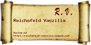 Reichsfeld Vaszilia névjegykártya